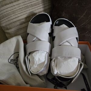 White Leather Sandals